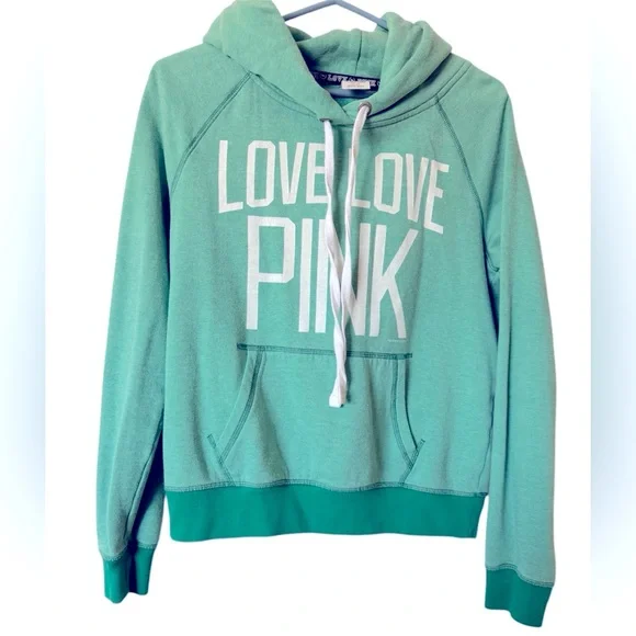 PINK Victoria's Secret Green Hoodie Sweater - Picture 1 of 5